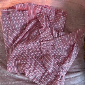 Forever 21 Red and White Striped Dress with Lace-up Back Size 3X